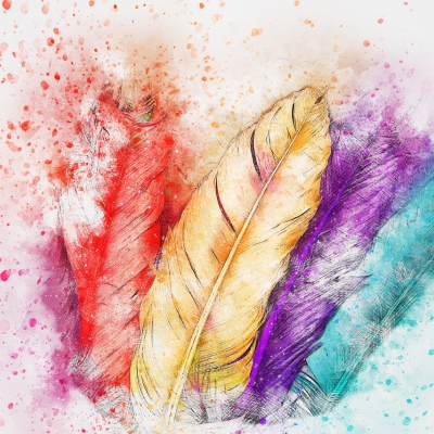 Rainbow Feathers Painting
